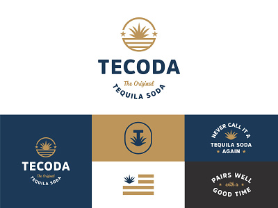 Tecoda agave badges branding branding design flag identity logo packaging packaging design pop print soda stars stars and stripes typography