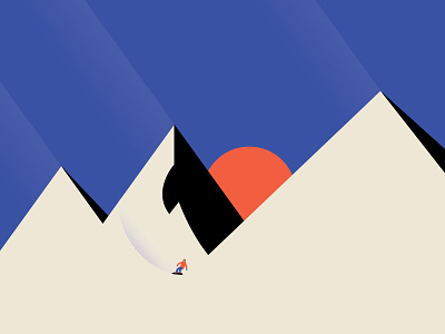 Sunset branding branding design illustration logo minimal mountains packaging print snowboard sun typography