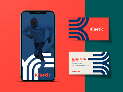 Kinetic | Part 2 badges brand branding business cards exercise fitness identity illustration jay master design logo packaging phone app print typography