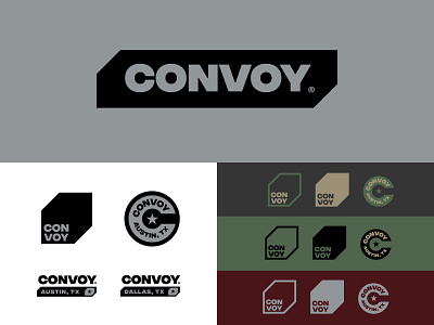 CONVOY austin badges branding convoy custom type identity illustration jay master design logo military packaging print responsive branding texas typography