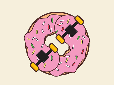 Donut Skateboard donut graphic design illustration skateboard sticker sticker mule