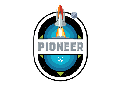 Pioneer alphabet badge custom type design graphic graphic design icon illustration logo pioneer typography
