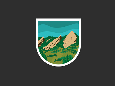 Flatirons Badge badge boulder co design explore flatirons graphic graphic design icon illustration logo mountains nature