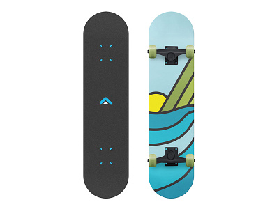 Napali Coast Deck deck design graphic graphic design hawaii icon illustration live design logo product skateboard vector