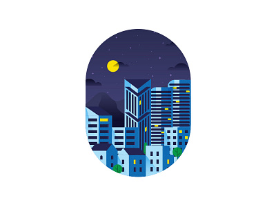 City at night city design graphic graphic design icon identity illustration logo night vector