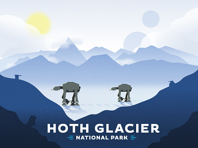 Hoth Glacier National Park design graphic graphic design icon identity illustration logo national park star wars typography vector
