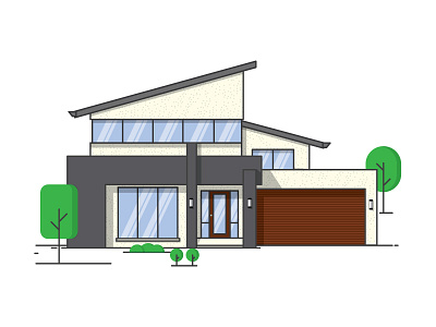 Modern Abode architecture contemporary design elevation graphic house illustration modern study