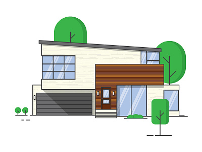 Modern Abode Neighbor architecture contemporary design elevation graphic house illustration modern study