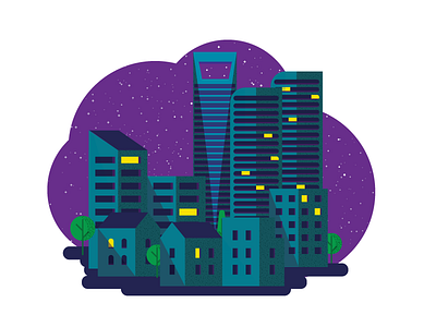 Night time in the city 7 days to create city design graphic graphic design icon illustration logo night vector
