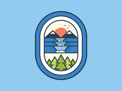 Dawn Patrol badge graphic design icon illustration live design mountains ocean patch surfing