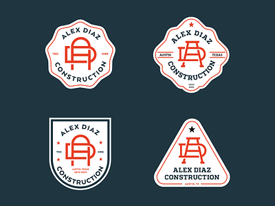 AD Construction ad badges branding construction graphic design hand made type illustration logo monogram typography