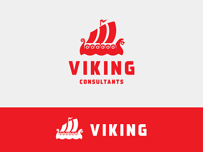 Viking Consultants branding graphic design identity illustration red viking boat