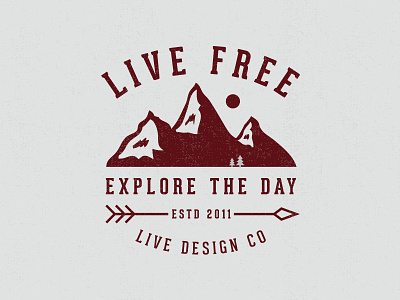 Live Free branding explore graphic design illustration jay master design live design co mountains t-shirt