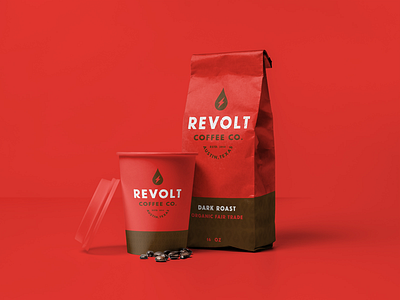 Revolt Dark Roast bolt coffee custom type graphic graphic design identity illustration lightning logo product revolt typography