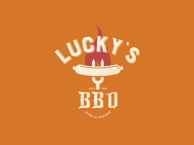 Lucky's BBQ alphabet bbq design graphic graphic design icon identity illustration logo luckys typography vector