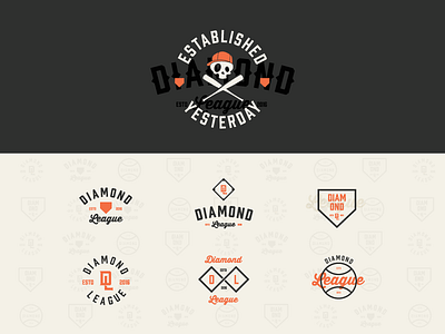 Diamond Secondary Logos apparel austin baseball branding identity mark packaging secondary logo skull sports