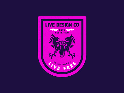 Live Free archive badge branding eagle identity logo packaging snake typography