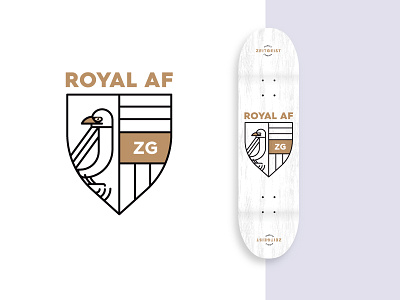 Royal AF apparel badges brand branding identity logo package package design packaging skateboard skating