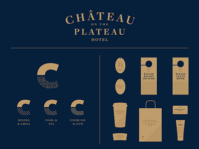 Chateau on the Plateau apparel badges brand branding hotel identity logo package packaging