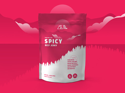 Expedition Jerky Spicy apparel badges beef jerky brand branding identity logo package package design packaging