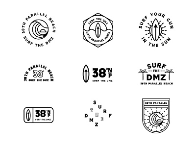 38th Parallel apparel badges brand branding identity logo package package design packaging skateboard surfing