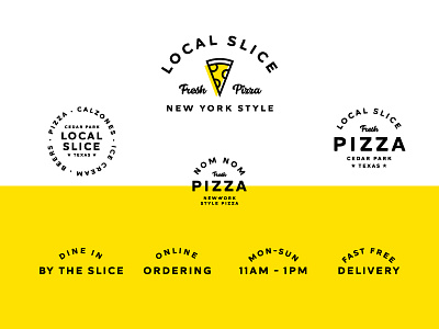 Local Slice badges brand branding identity logo package package design packaging pizza restaurant