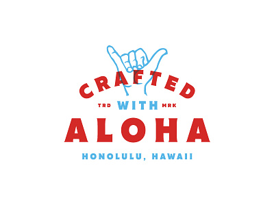 Crafted Aloha aloha badge hawaii jay master design logo packaging shaka