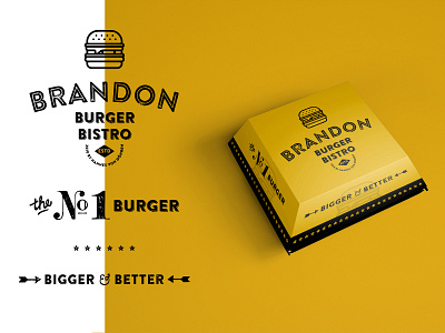 B = Brandon + Burger badges brand branding graphic design identity illustration logo package package design packaging typography