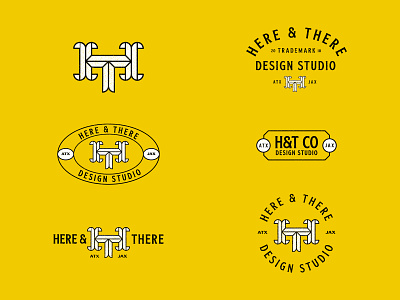 Here & There apparel austin badges brand branding custom type graphic design identity illustration jay master design logo package package design packaging typography