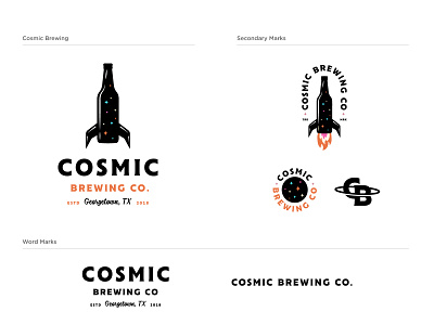 Cosmic Brewing alphabet austin badges beer brand branding design graphic guidelines identity illustration jay master design logo package package design packaging skating typography vector