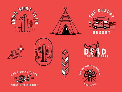 Mountain Khakis apparel austin badges bird brand branding bull cactus desert identity illustration jay master design logo package design packaging rv snake surf teepee typography