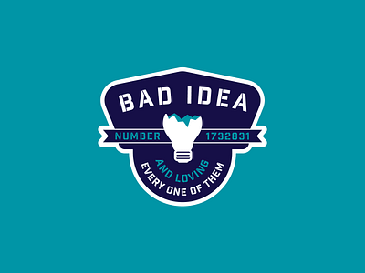 Bad Idea badges branding icon identity illustration jay master design light bulb logo package packaging typography
