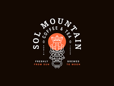 Sol Mountain Coffee badge brand branding coffee identity illustration logo mayan moon packaging print sun tea typography