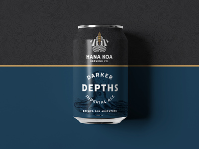 Hana Koa - Darker Depths beer beer can blue branding craft beer identity illustration jay master design logo octopus packaging typography