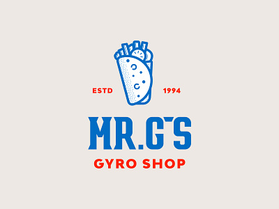 MR. G's badges brand branding design graphic design greek gyro identity illustration jay master design logo packaging restaurant restaurant branding typography