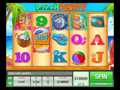 Beach party - bonus win animation animation bonus win motion graphics online casino slots social gaming