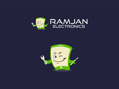 Ramjan Electronics brand identity design branding design graphic design icon illustration illustrator logo logo design