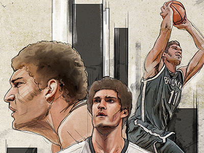 Brook Lopez Illustration basketball brooklyn illustration nets photoshop sports sportsdesign