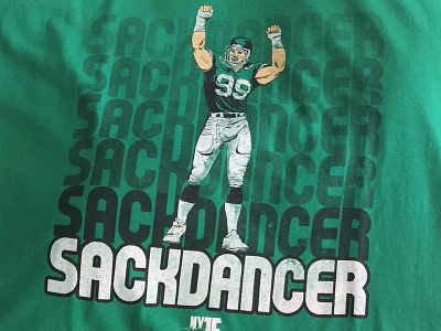 Sackdancer football jets sports sports art sports design tshirt tshirt design