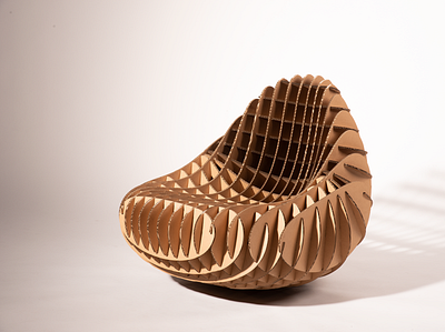 WHIGGLE, cardboard chair 3d design cardboard chair design generative generative design honeycomb product stool