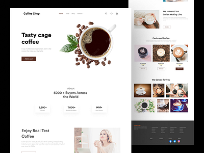 E-commerce coffee shops website coffee shop packed food shop shopping smart products ui ui ux design web design