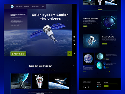 Explore the universe website design landing page stars ui uiux universe web design website