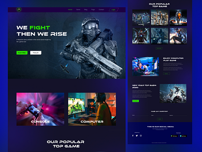 Game Store And Streaming Website adventure black clean colorful dark mode futuristic game glow glow in the dark landing page layout modern popular rpg trend ui uiux ux web website