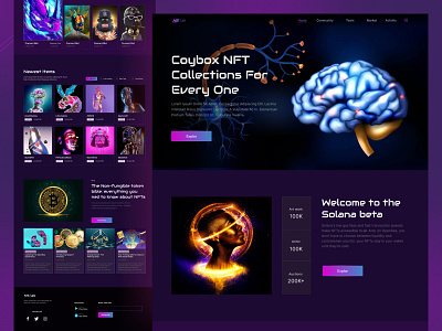 NFT Marketplace Website branding defi visual identity landing page nft nft landing page nft marketplace nfts design ui uiux ux visual identity web design website