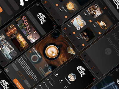 Coffee App UI (Dark Theme) adobexd app appui coffee design figma ui ux