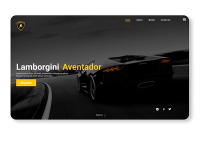 Lamborghini Aventador Landing Page adobexd appui branding design figma graphic design landingpage logo ui