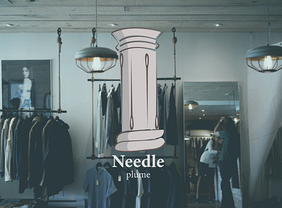 Needle plume branding graphic design logo