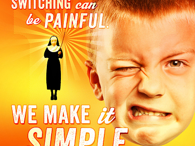 Switching ad advertising funny grimace kid nun simple