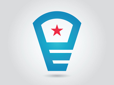 P-E Lighting blub lighting logo mark star