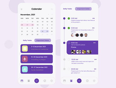 Calendar App Design app design graphic design mobile application ui user interface